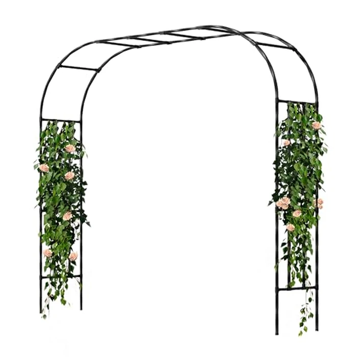 OnlyGarden Garden Arch Trellis, Trellis Arch for Climbing Plants Outdoor, 8.2 x 7.9FT Metal Full Garden Arbor, Garden Trellises for Patio Lawn Backyard, Large Archway Decoration Black 98.4" x 94.5in by OnlyGarden - Used - Very Good condition - US$101.49
