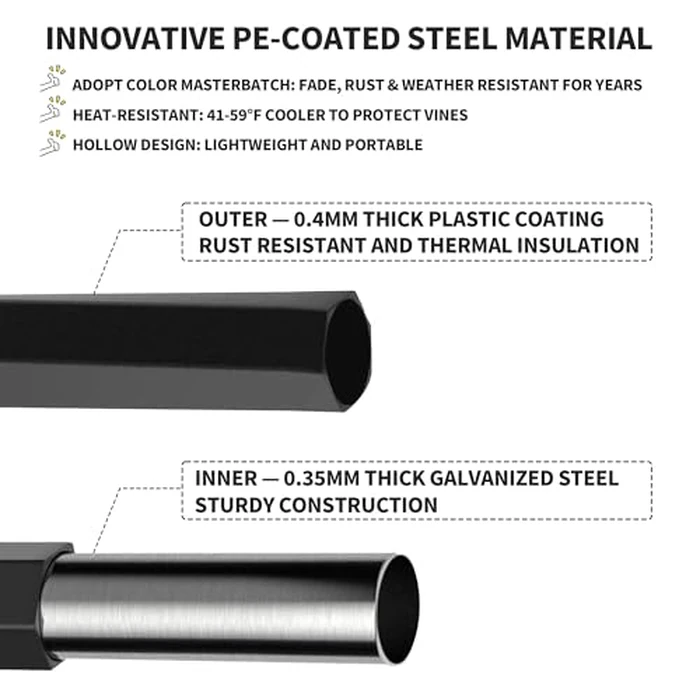 OnlyGarden Garden Arch Trellis, Trellis Arch for Climbing Plants Outdoor, 8.2 x 7.9FT Metal Full Garden Arbor, Garden Trellises for Patio Lawn Backyard, Large Archway Decoration Black 98.4" x 94.5in by OnlyGarden - Image 4