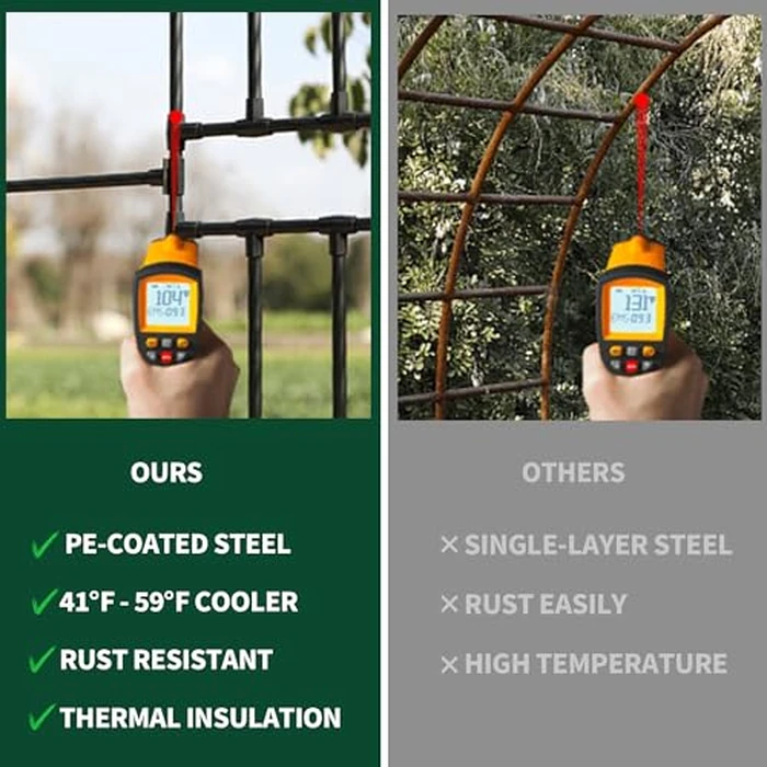 OnlyGarden Garden Arch Trellis, Trellis Arch for Climbing Plants Outdoor, 8.2 x 7.9FT Metal Full Garden Arbor, Garden Trellises for Patio Lawn Backyard, Large Archway Decoration Black 98.4" x 94.5in by OnlyGarden - Image 5