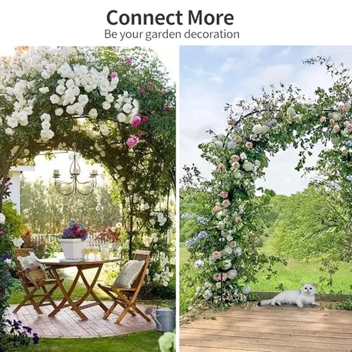 OnlyGarden Garden Arch Trellis, Trellis Arch for Climbing Plants Outdoor, 8.2 x 7.9FT Metal Full Garden Arbor, Garden Trellises for Patio Lawn Backyard, Large Archway Decoration Black 98.4" x 94.5in by OnlyGarden - Image 9