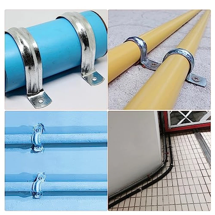 uxcell 6Pcs 150mm(6") Cable Clamp, Rubber Pipe Strap Rubber Cushioned 304 Stainless Steel Hose Clamp U Shape Metal Clamp Tube Holder for Tube Pipe Wire by uxcell - Image 5