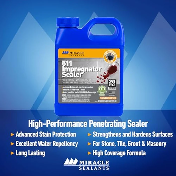 Miracle Sealants 511 Impregnator Advanced Penetrating Sealer for Countertops, Stone, Tile & Grout, Quart by Miracle Sealants - Image 2