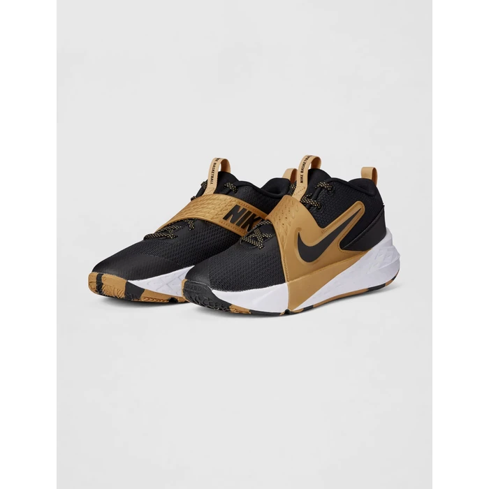 Nike Big Kid's Team Hustle D Basketball Shoes, Black/Black-Metallic Gold-White, 4Y by Nike - Image 5