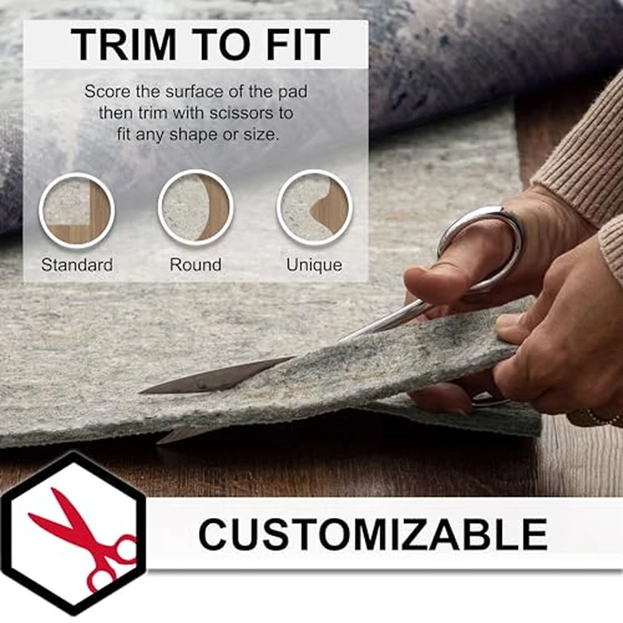 Mohawk Home Non Slip Rug Pad 6' x 9'- 1/4" Thick Felt + Latex Rubber Gripper - Dual Surface Cushion for Hardwood, Carpet, Tile Floors, Made in USA by Mohawk Home - Image 4