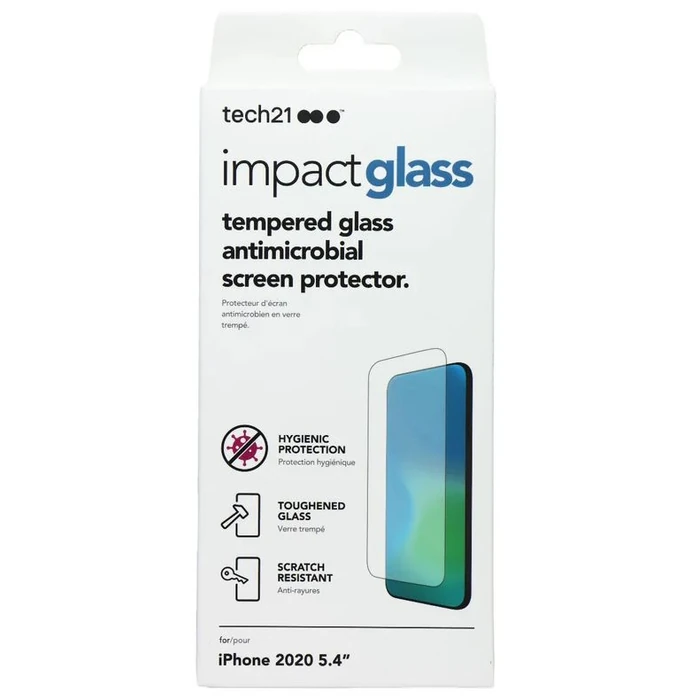 Tech21 Impact Glass Screen Protector for iPhone 12 Mini - Clear by Tech21 - Refurbished - Brand New condition