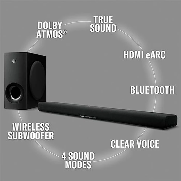 Yamaha SR-B40A Dolby Atmos Sound Bar for TV with Built-in Bluetooth, Wireless Subwoofer, HDMI Capable, HDMI ARC, Optical Input, (2024) Model by Yamaha - Image 5