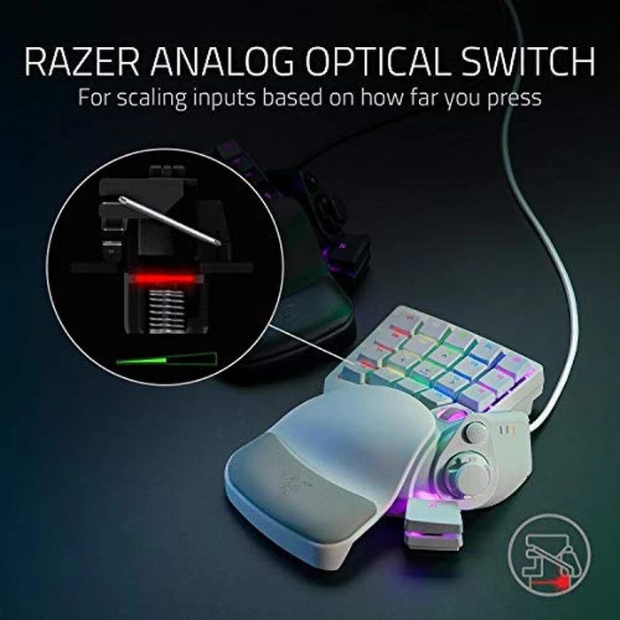 Razer Tartarus Pro Gaming Keypad: Analog-Optical Key Switches - Rapid Trigger - Adjustable Actuation - 32 Programmable Keys - Customizable Macros - Chroma RGB Lighting - Mercury White by Razer - Image 2