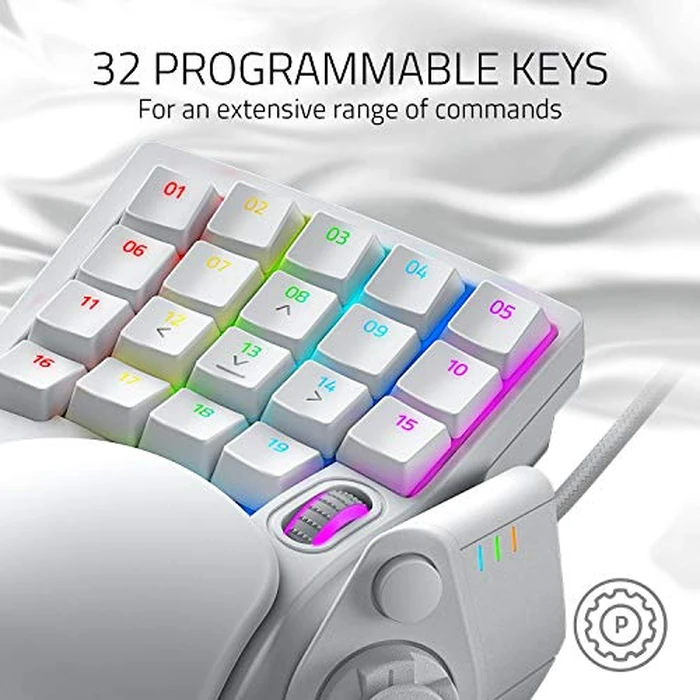Razer Tartarus Pro Gaming Keypad: Analog-Optical Key Switches - Rapid Trigger - Adjustable Actuation - 32 Programmable Keys - Customizable Macros - Chroma RGB Lighting - Mercury White by Razer - Image 4