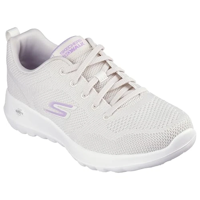 Skechers Women's Go Walk Joy Violet Sneaker, Natural/Purple, 5.5 by Skechers - Image 3