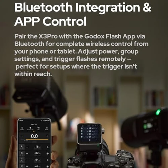 Godox X3 Pro C X3Pro C Touchscreen TTL Flash Trigger for Canon, 2.4G Wireless, 2.4" LCD Screen, Bluetooth Integration & APP Control, Wireless Speedlight Transmitter (Godox X3-C Upgrade) by GODOX - Image 6