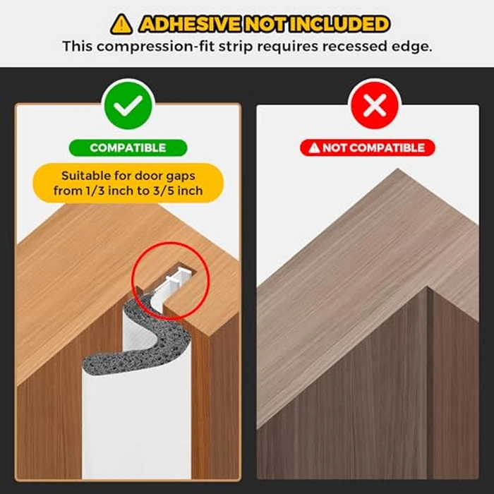 Weather Stripping Door Seal Strip Soundproof Q Foam Weather Stripping for Door Frame, Exterior Door Weather Stripping for Large Gap by Ravinte - Image 2