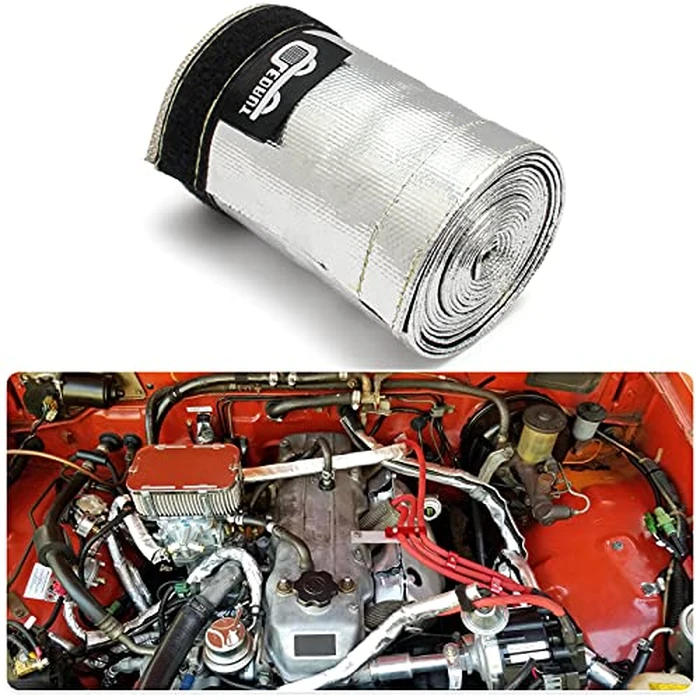 Heat Shroud Aluminized Sleeving Heat Shield fuel line wire heat sleeve 1-1/4''I.D. x 10FT with 20 Pcs 7.8Inch Stainless Steel Cable Metal Zip Ties by LEDAUT - Image 6