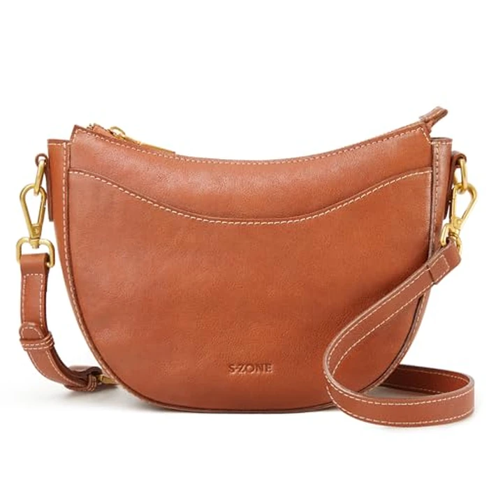 S-ZONE Small Leather Crossbody Bags for Women Cute Purses with RFID Anti-theft Pocket Trendy Shoulder Bag Handbags Satchel by S-ZONE - Image 1