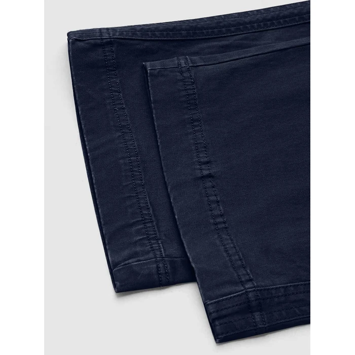 Flamingals Straight Leg Pants for Women Drawstring Waist Mid Rise Casual Solid Seam Detail Pant Dark Blue S by Flamingals - Image 4