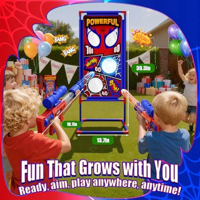 Shooting Toy Set with Hero-Style Target & 2 Cool Air Pump Launcher,Indoor Outdoor Kids Toy,Action Shooting Games,Boys Toys Age 3 4 5 6 7 8 9 10 11 12, Holiday Presents for Boy by Tiyvnsi - Image 7
