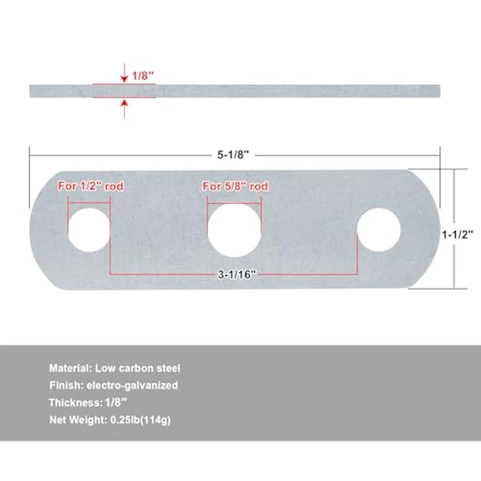 YIDU69Q 10 Pcs 3 Hole Square Metal Plate for 3" Wide U Bolt, Electro-Galvanized by YIDU69Q - Image 2