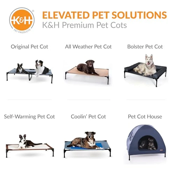 K&H Pet Products Bolster Dog Cot, Cooling Indoor Outdoor Elevated Cot Hammock Dog Bed with Removable Washable Bolsters, Washable Mesh Cover, Raised Metal Frame - Large 42 X 30in Chocolate by K&H Pet Products - Image 9
