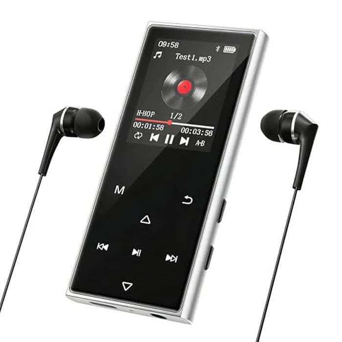 128GB MP3 Player with Bluetooth 5.3, AGXOV Music Player with Built-in HD Speaker, FM Radio, Voice Recorder, HiFi Sound, E-Book, Earphones Included by AGXOV - Used - Like New condition