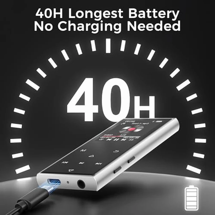 128GB MP3 Player with Bluetooth 5.3, AGXOV Music Player with Built-in HD Speaker, FM Radio, Voice Recorder, HiFi Sound, E-Book, Earphones Included by AGXOV - Image 3