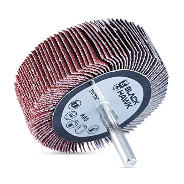 BHA Aluminum Oxide Shank Mounted Flap Wheels, 3” x 1” x 1/4”, 40 Grit - 5 Pack by BHA - Used - Like New condition