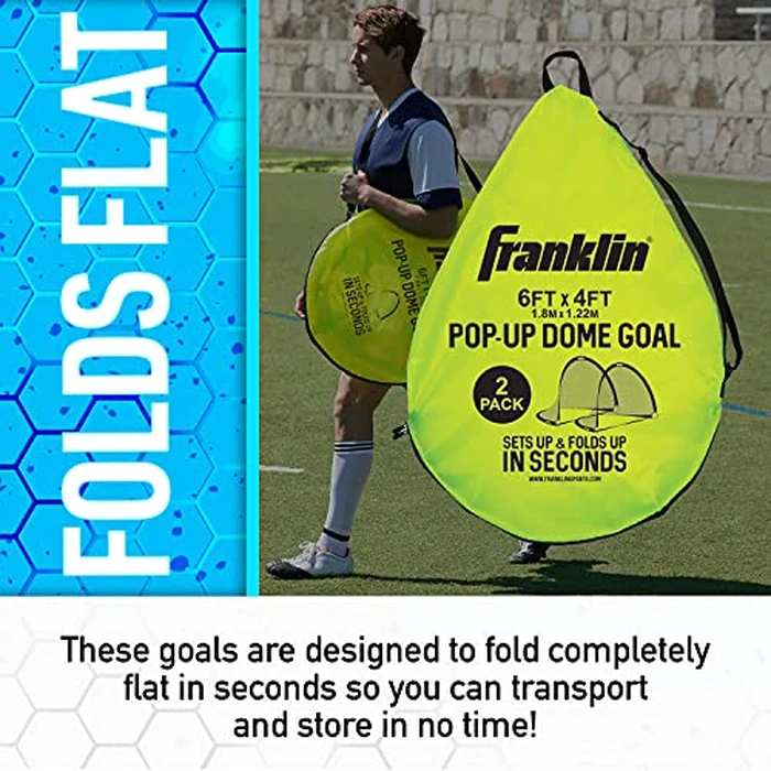Franklin Sports Pop-Up Dome Shaped Soccer Goals - 6' x 4' (2 Goals) by Franklin Sports - Image 4