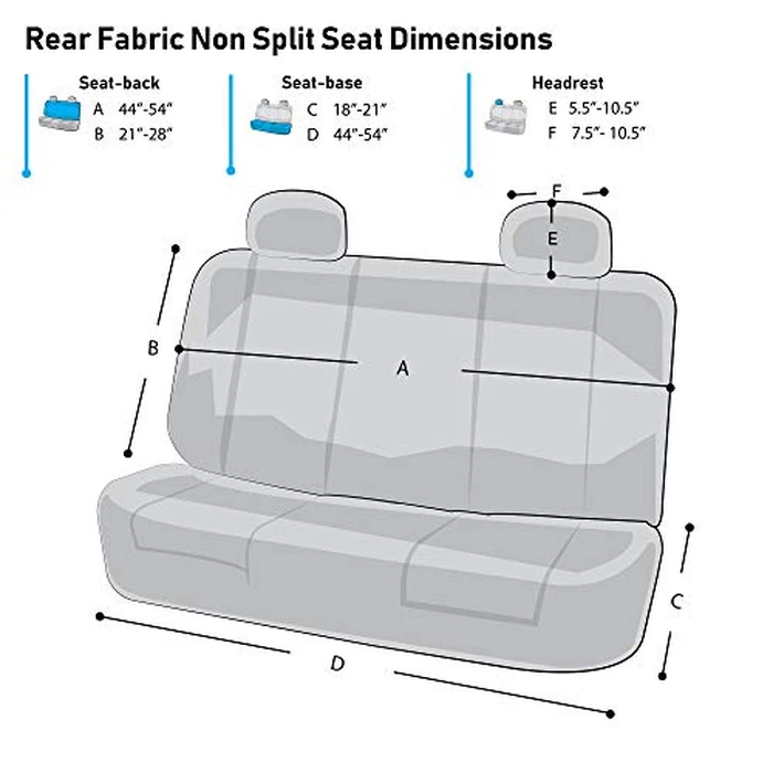 FH Group Full Cover Rear Bench Car Seat Cover - Universal Fit, Split Bench Design with Zipper, Compatible with 60/40 & 40/60 Split Seats, SUV & Van - Black by FH Group - Image 7