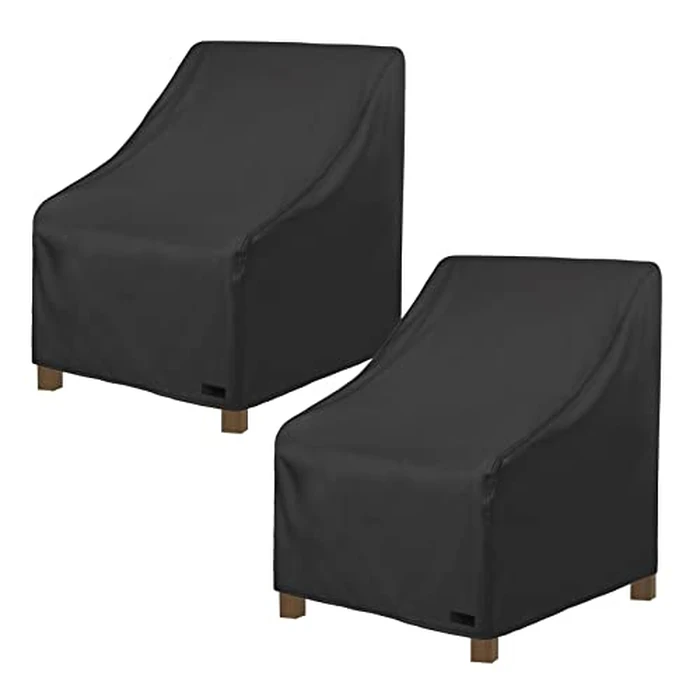 NettyPro Patio Chair Covers Waterproof Outdoor Furniture Swivel Recliner Rocking Lounge Deep Seat Cover, Fits up to 26"W x 28"D x 28"H, 2 Pack, Black by NettyPro - Used - Like New condition - CA$40.93