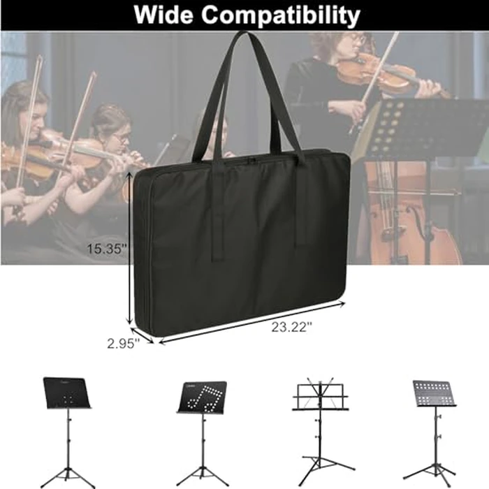 TXEsign Sheet Music Stand Carrying Case for Music Sheet Clip and Tripod Nylon Storage Bag Music Sheet Stand Holder Protective Case Bag for Orchestras, Choirs, 23.22'' x 15.35'' x 2.95‘’ by TXEsign - Image 4