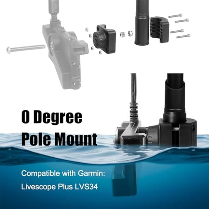 WINDFRD Ice Fishing Transducer Pole with 0 Degree Mount, Livescope Transducer Pole with Tripod Ice Mount, Compatible with Garmin LVS34, Compatible with RAM Mounts C Size/1.5'' Double Socket Arm by WINDFRD - Image 6