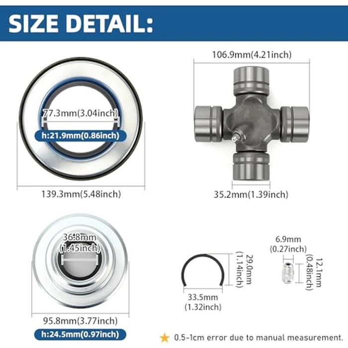 Xxamz Front Axle Shaft U Joint & Knuckle Vacuum Seals & Hub O-Rings & Dust Seals Kit Compatible With Ford Super Duty 05-19 F250/F350/F450/F550 w/Dana Super 60 by Xxamz - Image 6