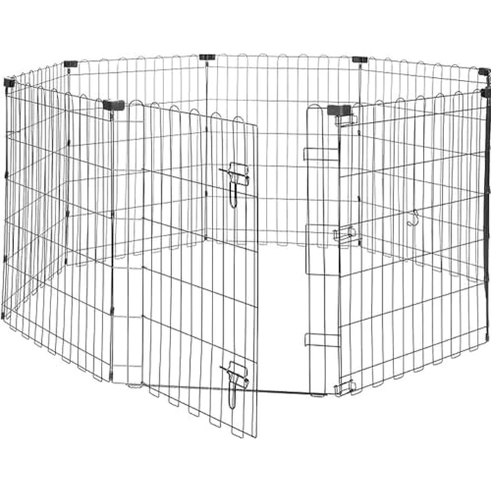 Amazon Basics Foldable Octagonal Metal Exercise Dog Playpen - Indoor/Outdoor, Single Door, Small (8 Panels, 24 x 30), Easy to assemble and store, 30" - Small, Black by Amazon Basics - Used - Very Good condition - CA$59.51