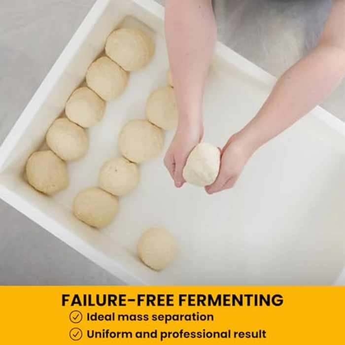 L'Oro Del Sud Commercial Dough Proofing Box Tray with Lid, White, 5 Pack, 23.6" x 15.74" x 2.75", Size Stackable Pizza Container, Bin Resistance to impact, temperature changes, Made in Italy by L'Oro Del Sud - Image 2