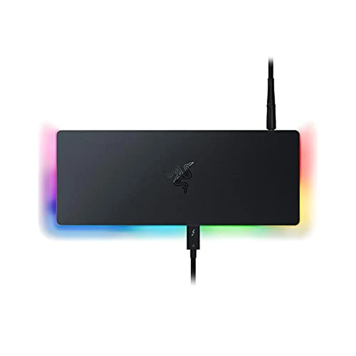 Razer Thunderbolt 4 Dock (Black) 10 Ports Dual 4K or Single 8K Display Output with Chroma RGB Lighting (Renewed) by Razer - Refurbished condition