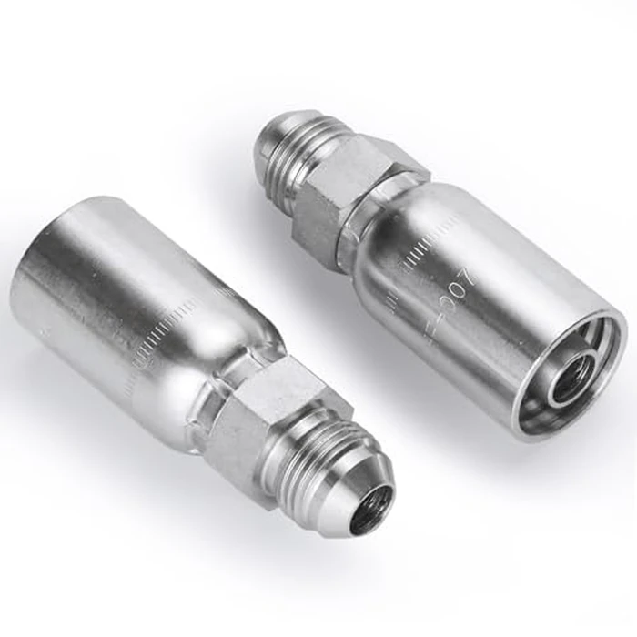 12Pack 1/2" Hydraulic Hose Fitting-1/2" Hose x 1/2" JIC 37 degrees Male Hydraulic End Crimp Fitting Compatible with Dayco Weatherhead U-Series by Zinger - Image 4