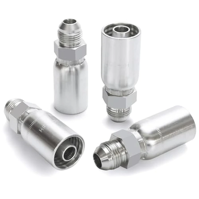 12Pack 1/2" Hydraulic Hose Fitting-1/2" Hose x 1/2" JIC 37 degrees Male Hydraulic End Crimp Fitting Compatible with Dayco Weatherhead U-Series by Zinger - Image 5