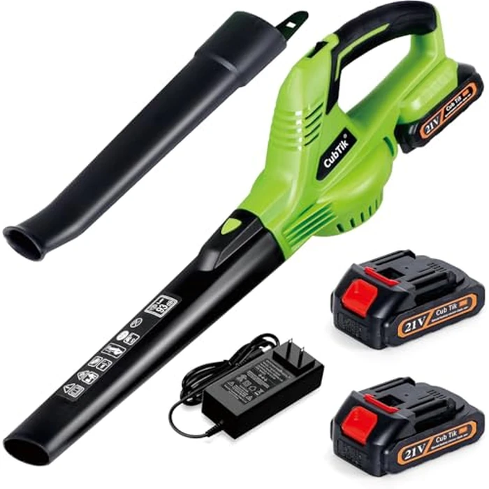Leaf Blower Cordless with 2x2.0AH Batteries and Charger 21V Electric Leaf Blower Lightweight Battery Powered Small Leaf Blowers for Lawn Care Patio Garden Yard(only for Small Jobs) by Cub Tik - Image 1