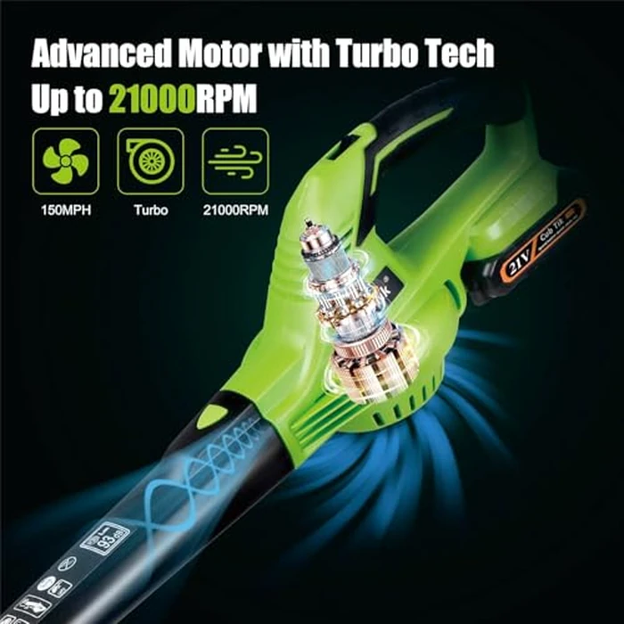 Leaf Blower Cordless with 2x2.0AH Batteries and Charger 21V Electric Leaf Blower Lightweight Battery Powered Small Leaf Blowers for Lawn Care Patio Garden Yard(only for Small Jobs) by Cub Tik - Image 3