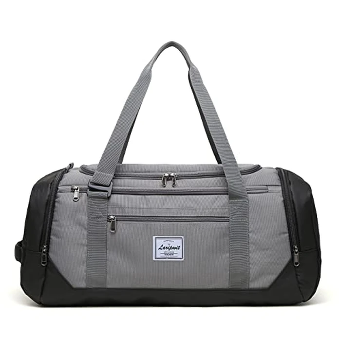 Laripwit Travel Duffle Bag for Men 40L Sports Gym Bag with Wet Pocket & Shoes Compartment Weekender Overnight Backpack for Traveling Duffel Bag Backpack for Women, Gray by Laripwit - Image 8