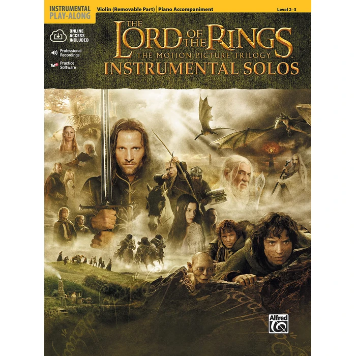 The Lord of the Rings Instrumental Solos for Strings: Violin (with Piano Acc.), Book & Online Audio/Software (Pop Instrumental Solo Series) by Alfred Music - Used - Acceptable condition