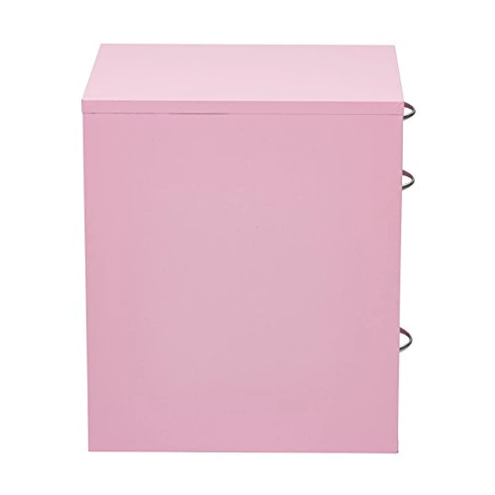 OSP Home Furnishings HPB Heavy Duty 3-Drawer Metal File Cabinet for Standard Files and Office Supplies, Pink Finish by Office Star Products - Image 4