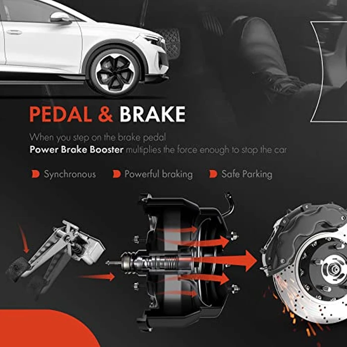 A-Premium Vacuum Power Brake Booster Compatible with Ford F-150 1988-1993, F-200 1988-1990, F-250 1989-1992, Bronco 1989-1993, 3.8L 4.9L 5.0L 5.8L 7.3L 7.5L, OHV, Petrol, Without Master Cylinder by A-premium - Image 7