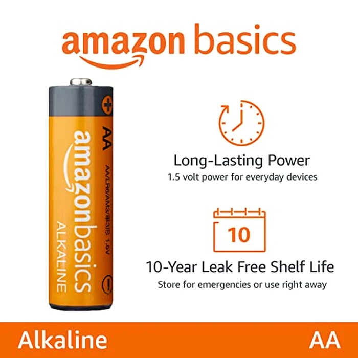 Amazon Basics AA High-Performance Alkaline Batteries, 500 Count, 10-Year Shelf Life, Long-Lasting Power for Household and Office Devices, Leakproof Design by Amazon Basics - Image 2