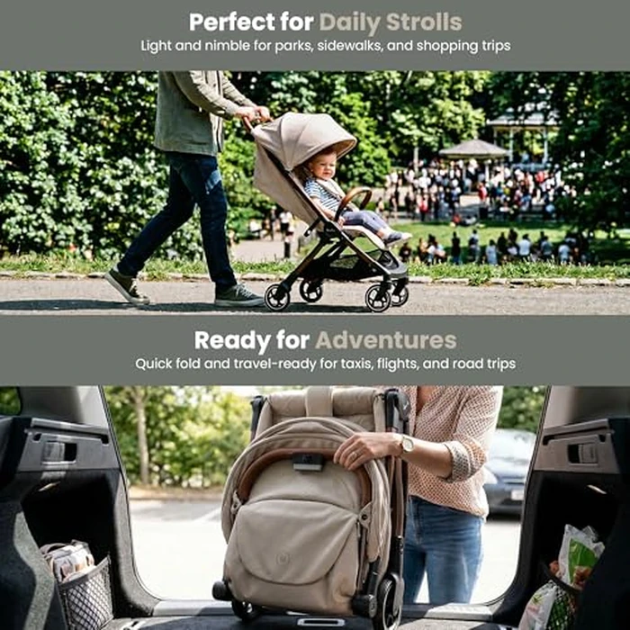 Silver Cross Clic Compact Stroller - Lightweight Travel Stroller for Newborn to Toddler (Birth to 55 lbs.), One-Hand Fold, Lie-Flat Seat, Airplane Cabin Approved, UPF50+ Canopy by Silver Cross - Image 5