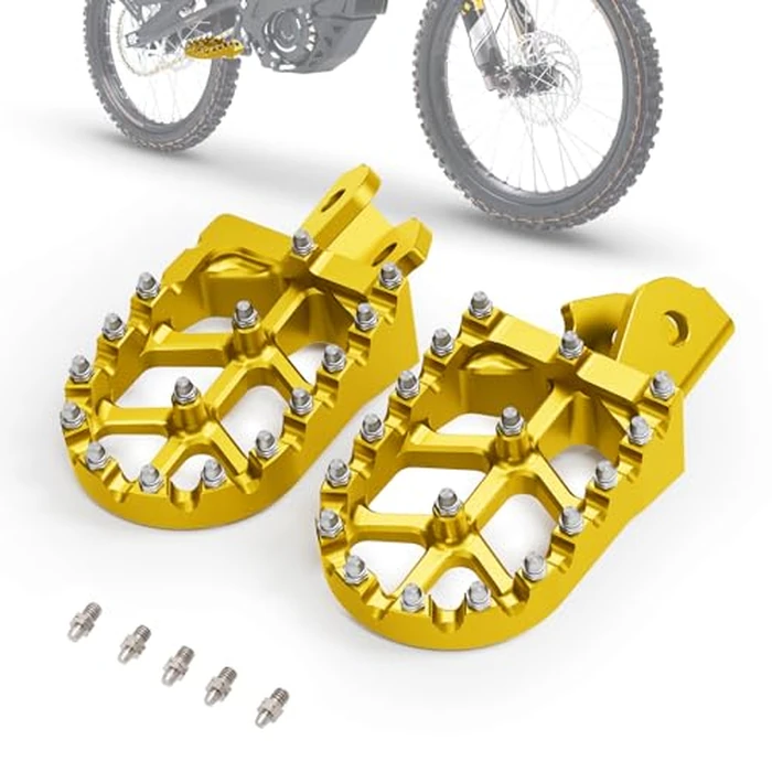 IUVWISN Electric Dirt Bike Wider Foot Pegs Footpegs CNC for Surron Sur Ron LBX ERide Pro SS 2.0 3.0 E-Ride Pro SR/S 79Bike Falcon GT Ventus One Gold by IUVWISN - Used - Like New condition - US$33.24