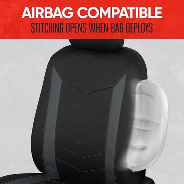 Motor Trend SpillGuard Seat Covers for Cars Trucks SUV - Charcoal Seat Covers with Waterproof Neoprene Lining, Automotive Car Seat Covers for Front Seats Only, Forros para Asientos de Carro by Motor Trend - Image 7
