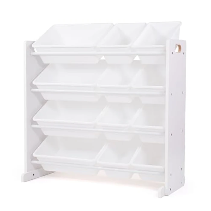 Humble Crew Kids Toy Storage Organizer with 12 Plastic Bins, White - Removable Bins for Playroom, Bedroom, Toddler Furniture for Boys and Girls Ages by Humble Crew - Used - Good condition - CA$73.00