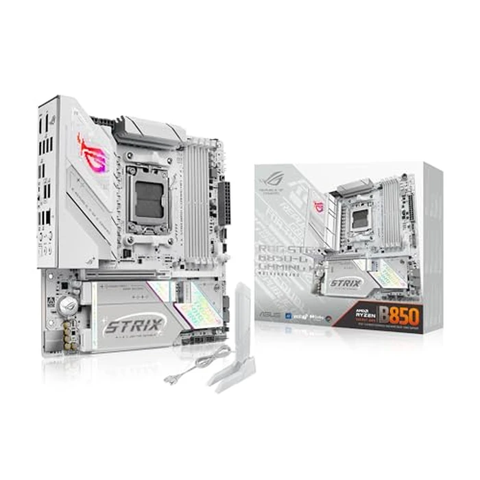 ASUS ROG Strix B850-G Gaming WiFi AMD AM5 B850 mATX Motherboard, Advanced AI PC Ready, 14+2+1 Power Stages, DDR5 Slots, 4X M.2 Slots, PCIe(R) 5.0 Ready, WiFi 7, 2.5G LAN, USB 20Gbps Type-C(R), AI Advisor by ASUS - Used - Acceptable condition - US$178.01