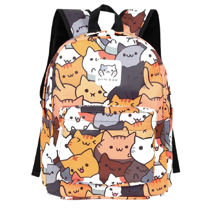 GK-O Cute Anime Cat Canvas Backpack Bookbag Daypack Travel Casual Bag Laptop Bag by GK-O - Used - Like New condition