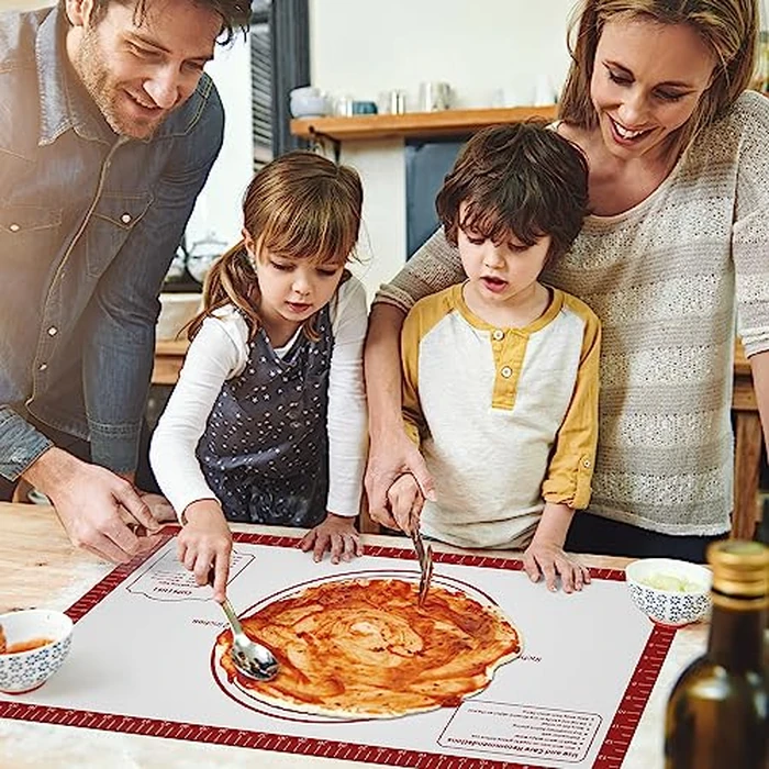 Silicone Baking Mat, Non Stick Pastry Mat Sheet for Dough Rolling, Nonslip Fondant/Pie Crust Mat, Counter Mat Oven Liner Mat for Making Cookies Macarons Bread Baking Supplies Extra Large 26 x 16 Inch by Mimekitchen - Image 8