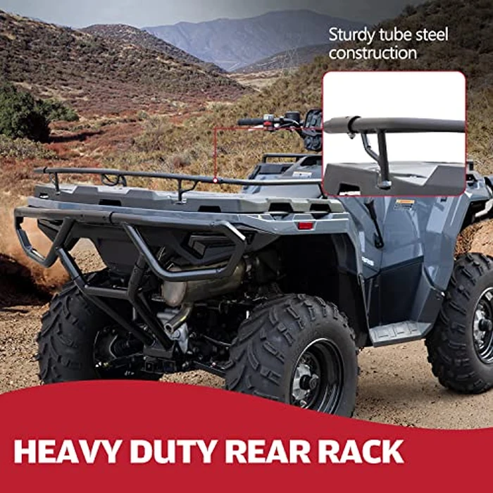 A & UTV PRO Rear Rack Extender for Polaris Sportsman 570 450 H.O. 2021 2022 2023 2024 2025, Heavy Duty Steel ATV Back Luggage Rack Extender Accessories, Replace OEM #2884841, Black by A & UTV PRO - Image 3